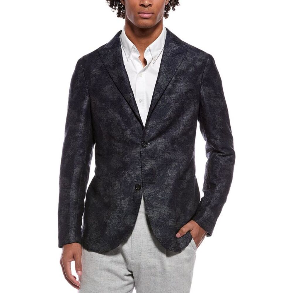 Slowear Mens  Montedoro Linen-Blend Sportscoat, Blue